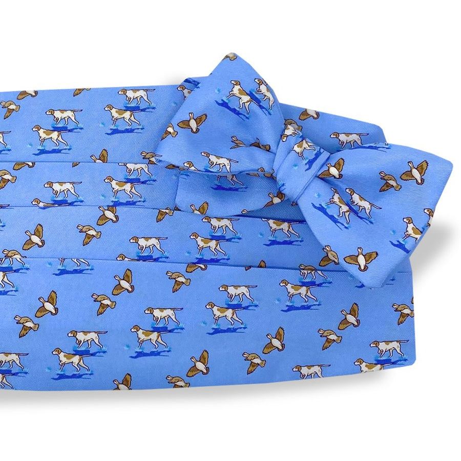 Quail Hunt: Cummerbund Set - Light Blue