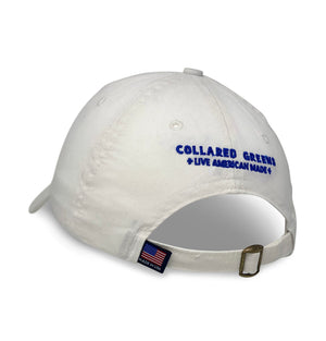 Palmetto Flag: Embroidered Twill Cap - White