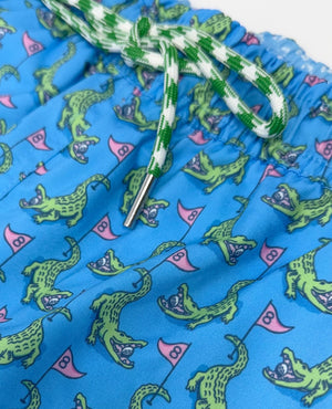 Hazard on Eight: Kid's Swim Trunks - Blue