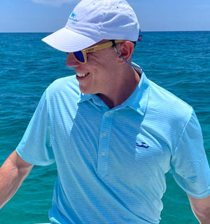 Skiff Dogs: Slack Tide Polo - Light Blue/White