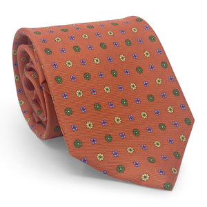 Flower Foulard: Tie - Orange