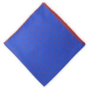 Dotty: Silk Pocket Square - Blue/Red