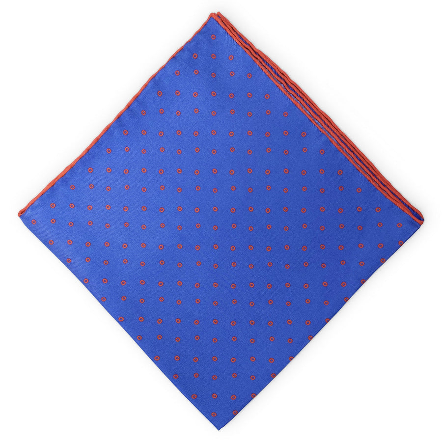 Dotty: Silk Pocket Square - Blue/Red